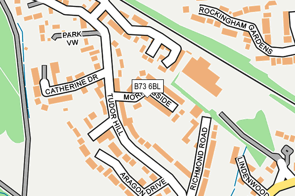 B73 6BL map - OS OpenMap – Local (Ordnance Survey)