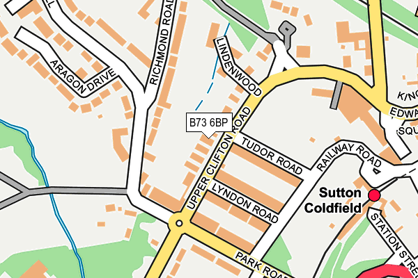 B73 6BP map - OS OpenMap – Local (Ordnance Survey)