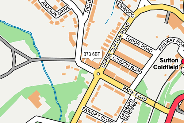 B73 6BT map - OS OpenMap – Local (Ordnance Survey)