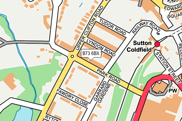 B73 6BX map - OS OpenMap – Local (Ordnance Survey)