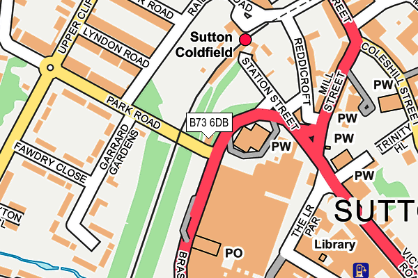 B73 6DB map - OS OpenMap – Local (Ordnance Survey)