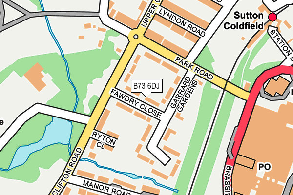 B73 6DJ map - OS OpenMap – Local (Ordnance Survey)