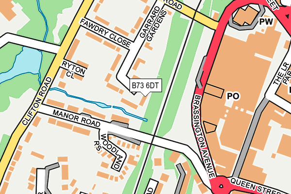 B73 6DT map - OS OpenMap – Local (Ordnance Survey)