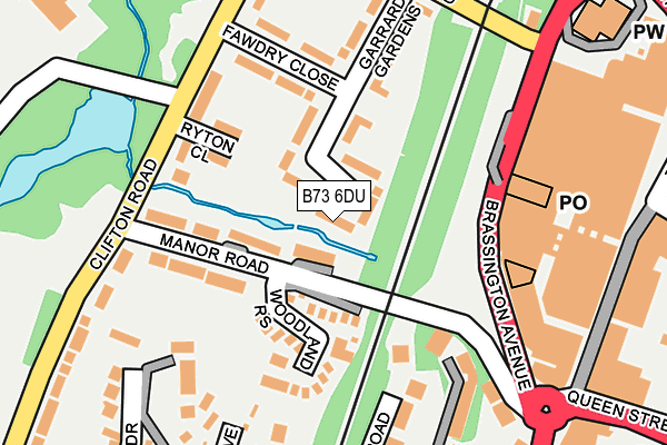 B73 6DU map - OS OpenMap – Local (Ordnance Survey)