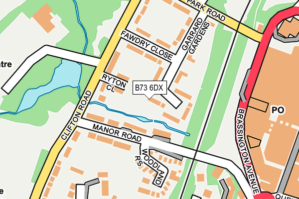 B73 6DX map - OS OpenMap – Local (Ordnance Survey)