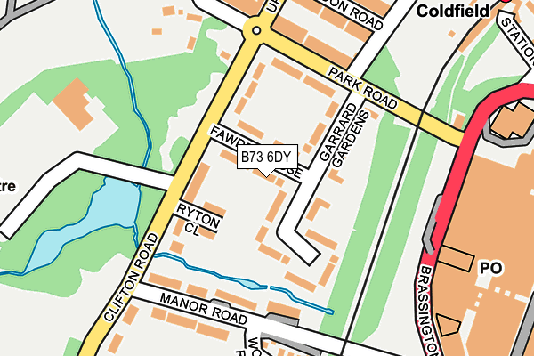 B73 6DY map - OS OpenMap – Local (Ordnance Survey)