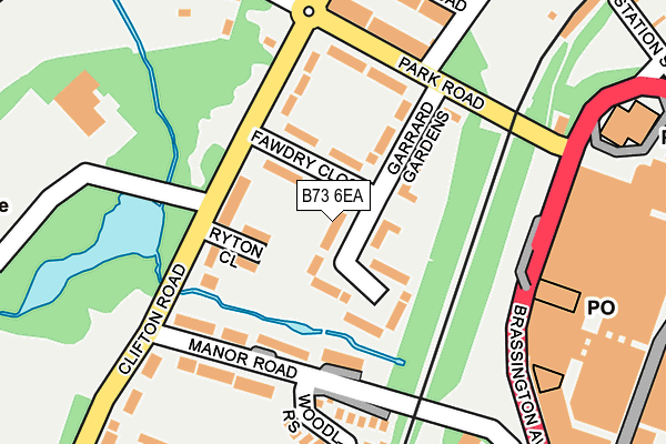 B73 6EA map - OS OpenMap – Local (Ordnance Survey)