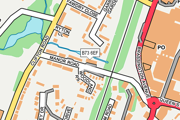 B73 6EF map - OS OpenMap – Local (Ordnance Survey)