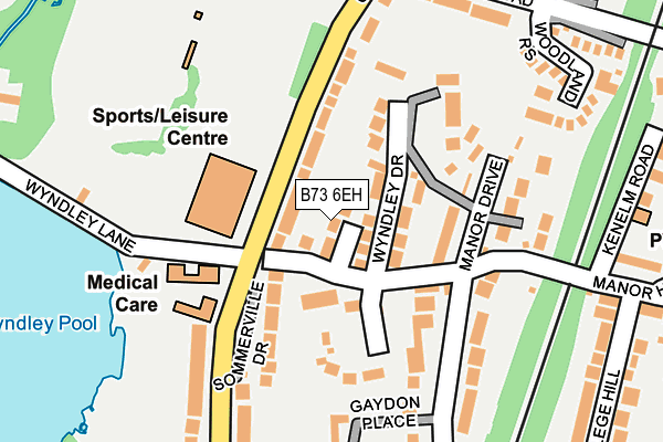 B73 6EH map - OS OpenMap – Local (Ordnance Survey)