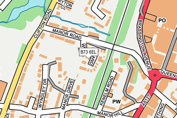 B73 6EL map - OS OpenMap – Local (Ordnance Survey)