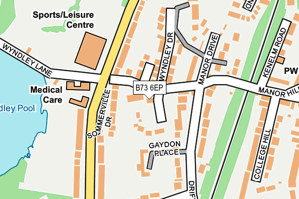 B73 6EP map - OS OpenMap – Local (Ordnance Survey)