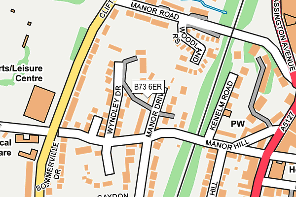 B73 6ER map - OS OpenMap – Local (Ordnance Survey)