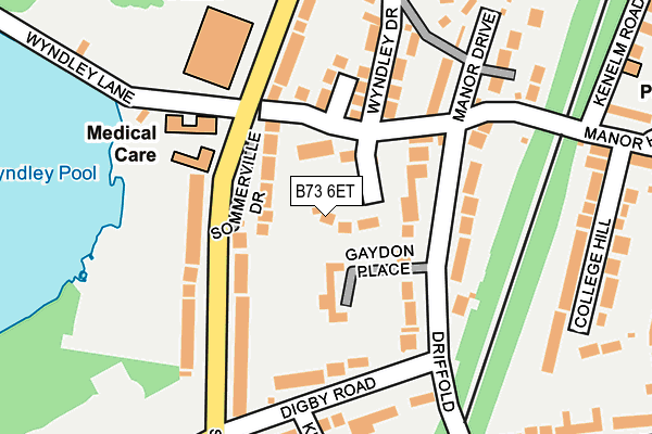 B73 6ET map - OS OpenMap – Local (Ordnance Survey)