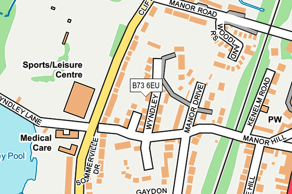 B73 6EU map - OS OpenMap – Local (Ordnance Survey)