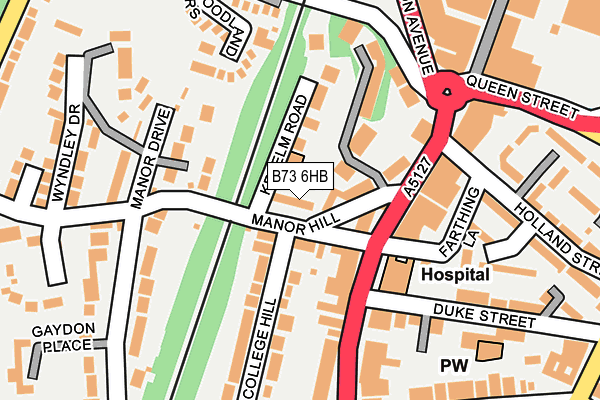 B73 6HB map - OS OpenMap – Local (Ordnance Survey)