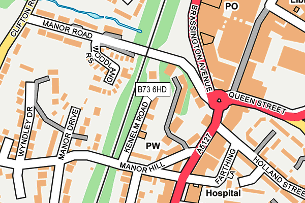 B73 6HD map - OS OpenMap – Local (Ordnance Survey)