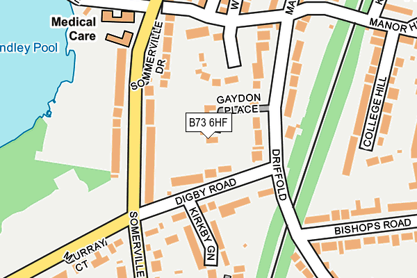 B73 6HF map - OS OpenMap – Local (Ordnance Survey)