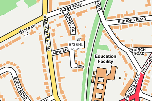 B73 6HL map - OS OpenMap – Local (Ordnance Survey)