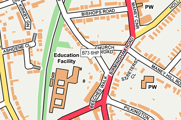 B73 6HP map - OS OpenMap – Local (Ordnance Survey)