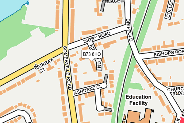 B73 6HQ map - OS OpenMap – Local (Ordnance Survey)