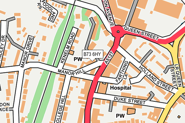 B73 6HY map - OS OpenMap – Local (Ordnance Survey)