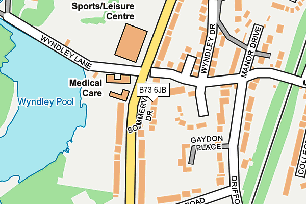 B73 6JB map - OS OpenMap – Local (Ordnance Survey)