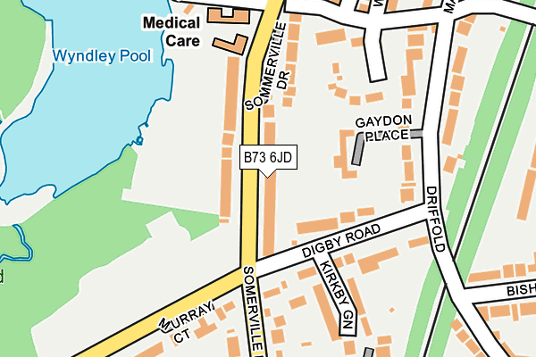 B73 6JD map - OS OpenMap – Local (Ordnance Survey)