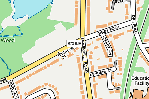 B73 6JE map - OS OpenMap – Local (Ordnance Survey)