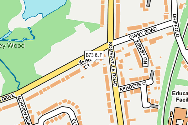 B73 6JF map - OS OpenMap – Local (Ordnance Survey)
