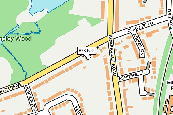 B73 6JG map - OS OpenMap – Local (Ordnance Survey)