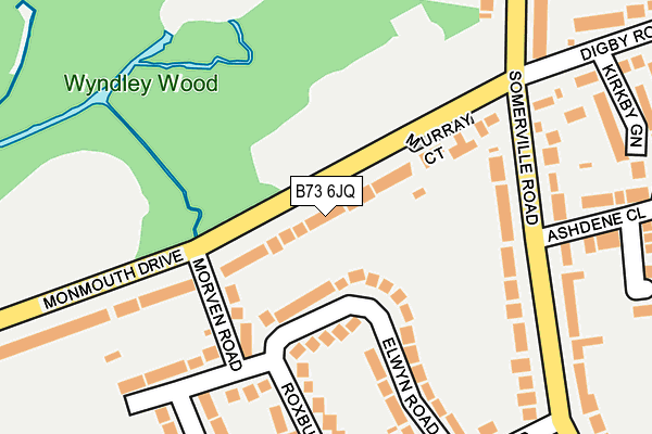 B73 6JQ map - OS OpenMap – Local (Ordnance Survey)