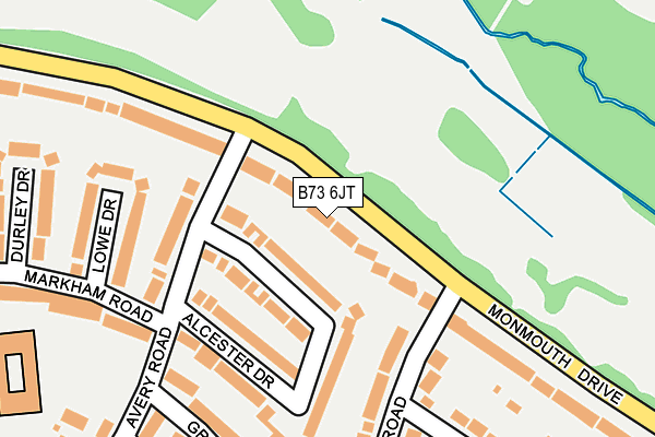 B73 6JT map - OS OpenMap – Local (Ordnance Survey)