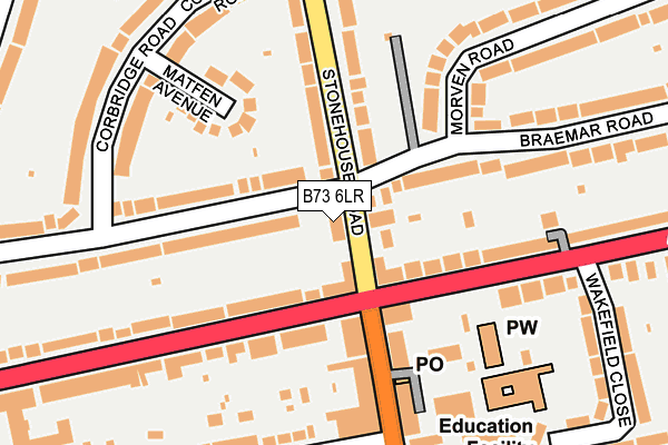 B73 6LR map - OS OpenMap – Local (Ordnance Survey)