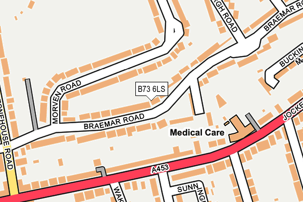 B73 6LS map - OS OpenMap – Local (Ordnance Survey)