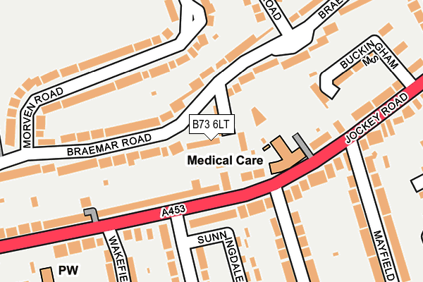 B73 6LT map - OS OpenMap – Local (Ordnance Survey)