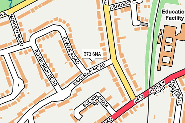 B73 6NA map - OS OpenMap – Local (Ordnance Survey)
