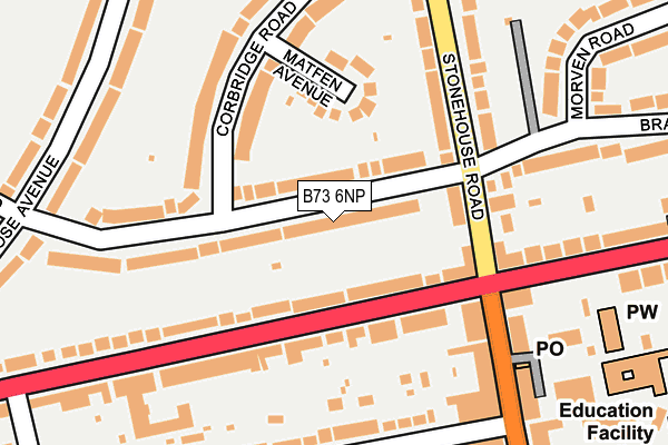 B73 6NP map - OS OpenMap – Local (Ordnance Survey)