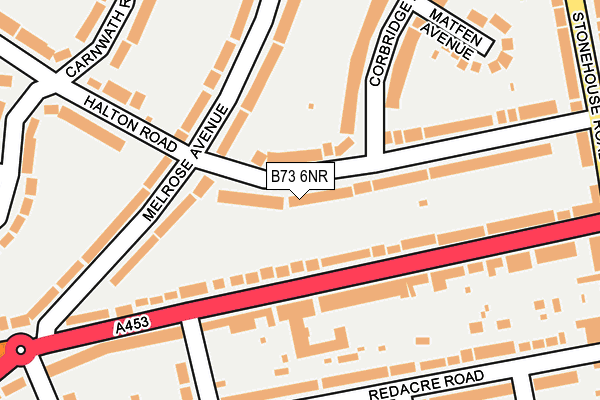 B73 6NR map - OS OpenMap – Local (Ordnance Survey)