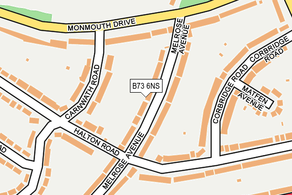 B73 6NS map - OS OpenMap – Local (Ordnance Survey)