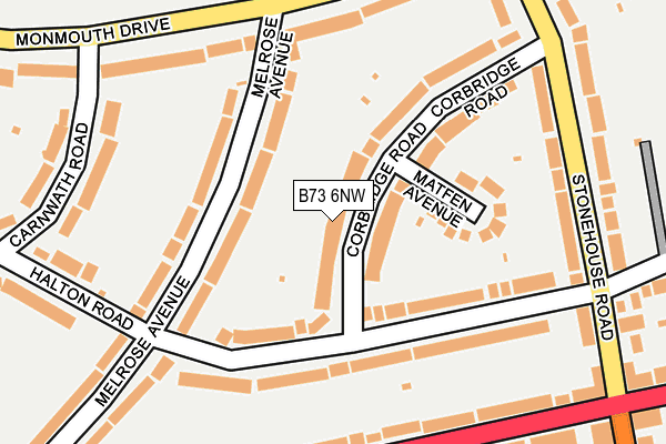 B73 6NW map - OS OpenMap – Local (Ordnance Survey)