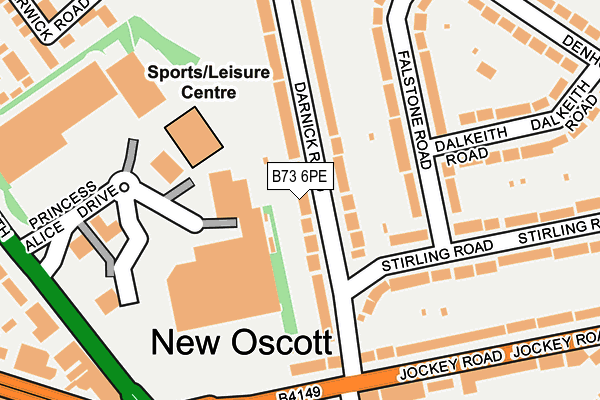 B73 6PE map - OS OpenMap – Local (Ordnance Survey)