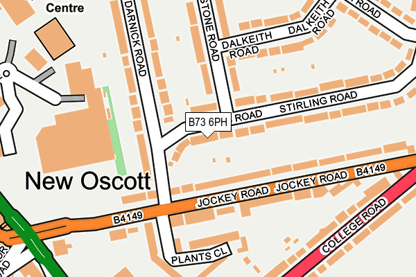 B73 6PH map - OS OpenMap – Local (Ordnance Survey)