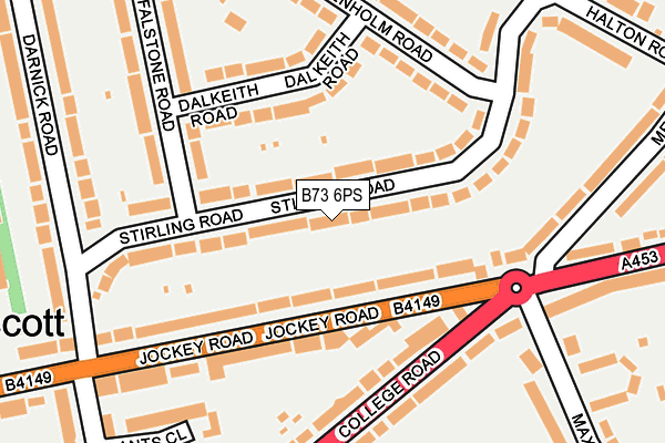 B73 6PS map - OS OpenMap – Local (Ordnance Survey)