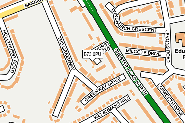 B73 6PU map - OS OpenMap – Local (Ordnance Survey)