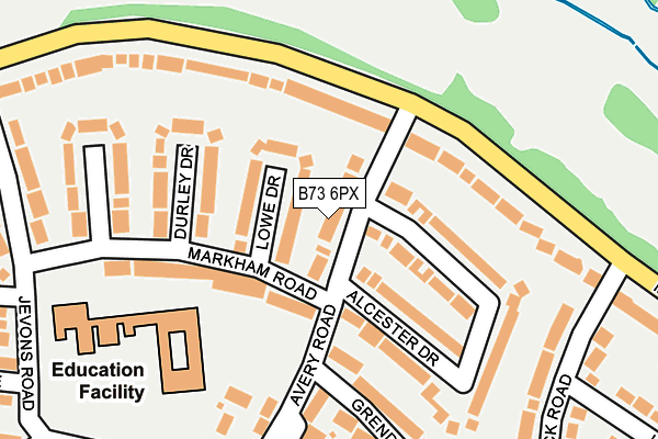 B73 6PX map - OS OpenMap – Local (Ordnance Survey)