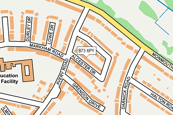 B73 6PY map - OS OpenMap – Local (Ordnance Survey)