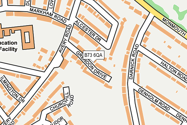 B73 6QA map - OS OpenMap – Local (Ordnance Survey)