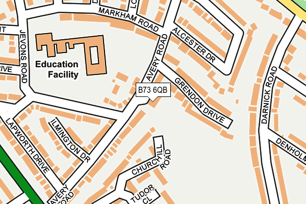 B73 6QB map - OS OpenMap – Local (Ordnance Survey)