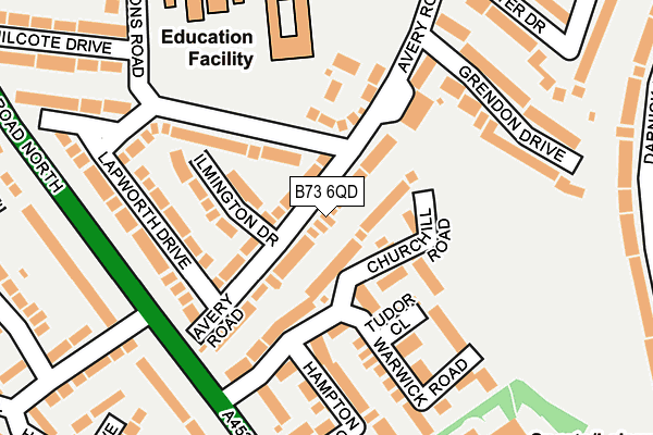 B73 6QD map - OS OpenMap – Local (Ordnance Survey)