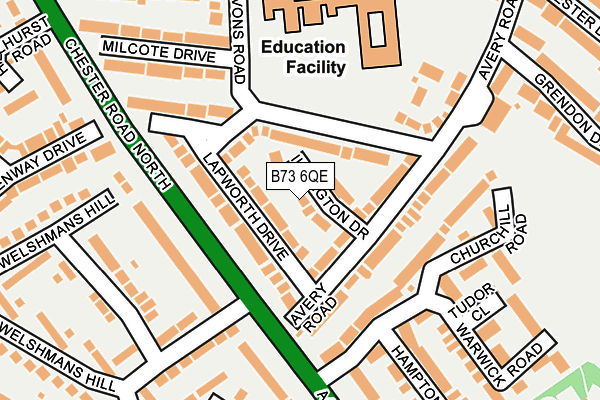 B73 6QE map - OS OpenMap – Local (Ordnance Survey)